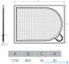 Vayer Citizen Virgo 170x80cm brodzik prostokątny rysunek techniczny